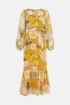 Oasis Shirred Yoke Floral Chiffon Midi Dress thumbnail 4