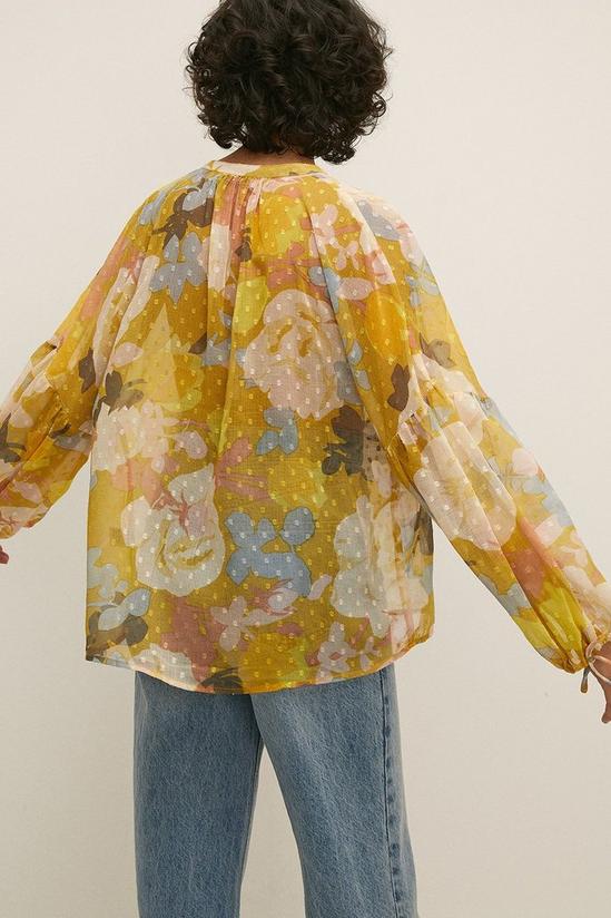 Oasis Tie Neck Detail Floral Dobby Chiffon Blouse 3