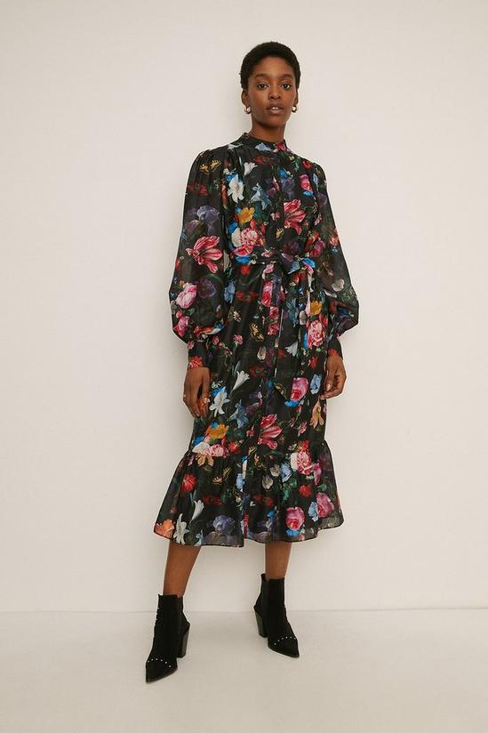 Oasis Floral Belted Midi Dress 4