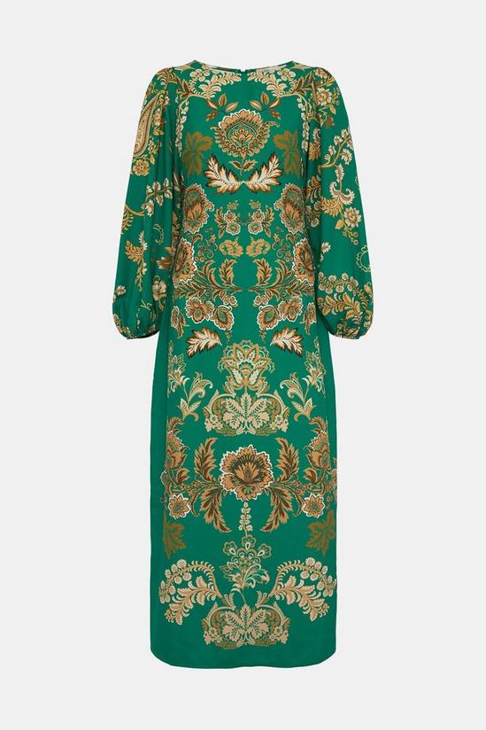 Oasis Mirrored Leaf Placement Column Midi Dress 4