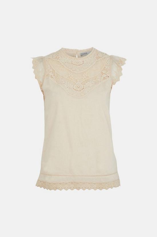 Oasis Curve Lace Trim Shell Top 4