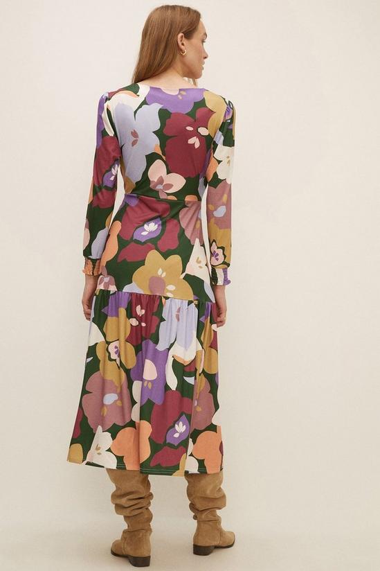 Oasis Slinky Jersey Floral Ruched Midi Dress 3