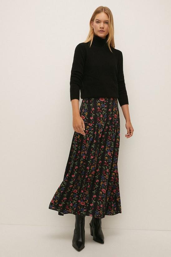 Oasis Stripe Floral Printed Midi Skirt 1