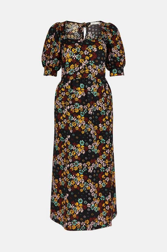 Oasis Petite Daisy Print Crinkle Jersey Midi Dress 4