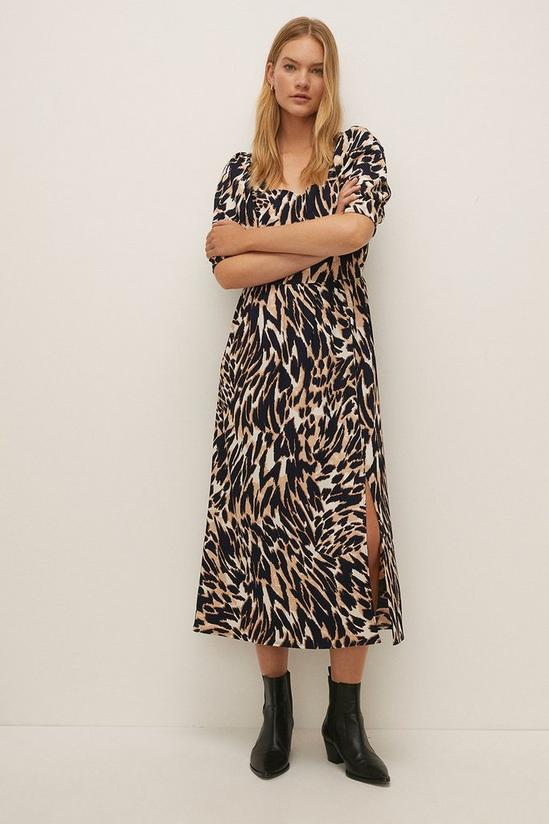 Oasis Graphic Animal Crinkle Jersey Midi Dress 2