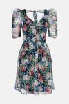 Oasis Dobby Mesh Floral Puff Sleeve Mini Dress thumbnail 4