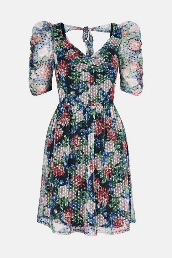 Oasis Dobby Mesh Floral Puff Sleeve Mini Dress 4