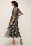 Oasis Dobby Mesh Floral Puff Sleeve Midi Dress thumbnail 3