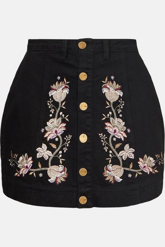 Oasis Embroidered Denim Mini Skirt 4