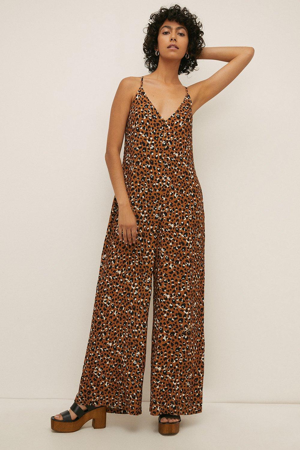 Oasis leopard cheap print jumpsuit