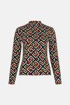 Oasis Geo Print Jersey Funnel Top thumbnail 4