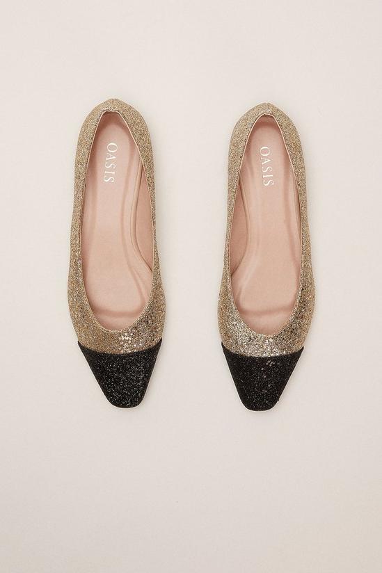 Oasis Sparkle Toe Cap Pointed Flat 1