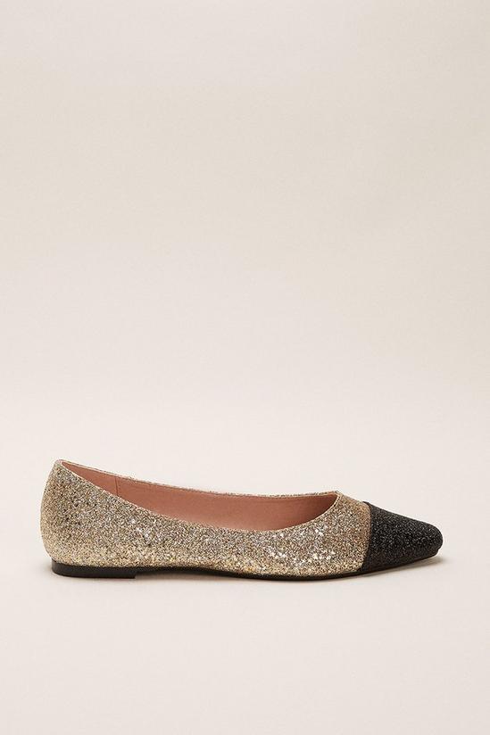 Oasis Sparkle Toe Cap Pointed Flat 3