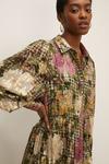 Oasis RHS Tiered Metallic Print Midi Shirt Dress thumbnail 3