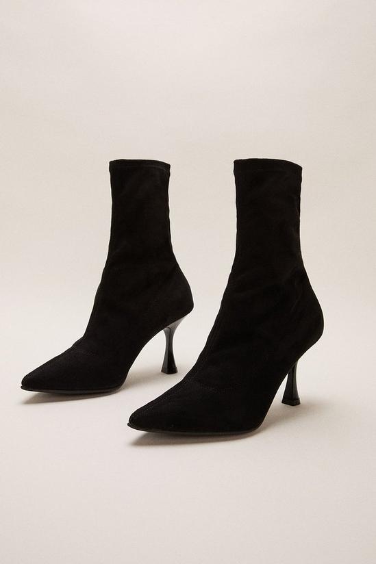Oasis Pointed Heeled Pull On High Ankle Sock Boot 2