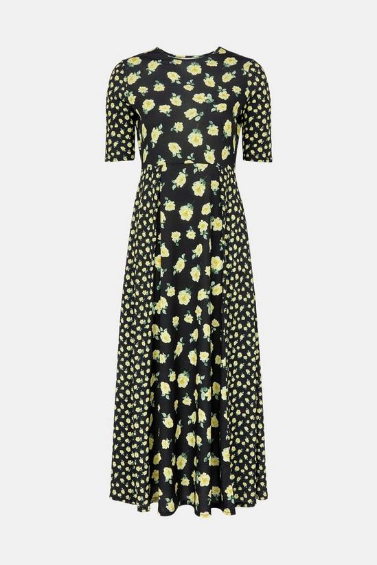 Oasis Slinky Jersey Patched Floral Midi Dress 4