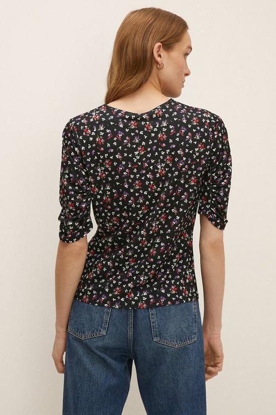 Oasis Slinky Jersey Floral Gathered Sleeve Top 3