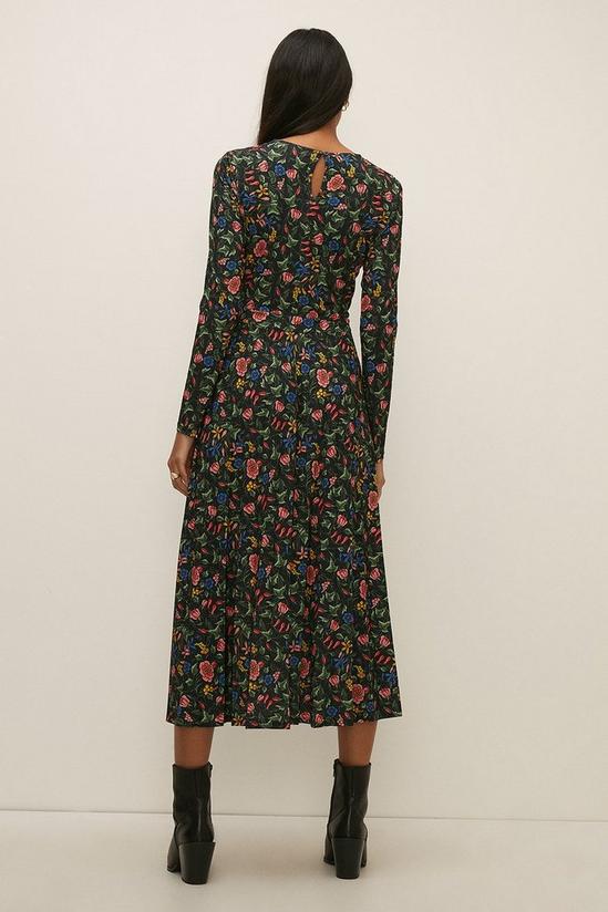 Oasis Slinky Jersey Floral Pleated Midi Dress 3
