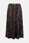 Oasis Slinky Jersey Floral Pleated Midi Skirt thumbnail 5
