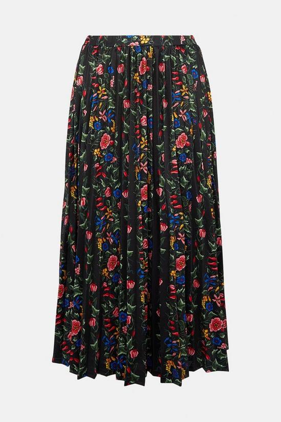 Oasis Slinky Jersey Floral Pleated Midi Skirt 5