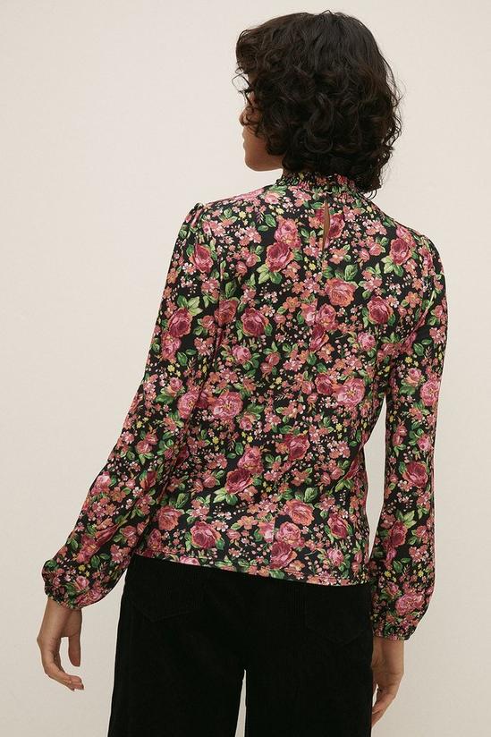 Oasis Slinky Jersey Floral Shirred Neck Top 3