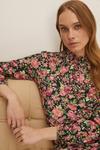 Oasis Slinky Jersey Floral Shirred Neck Midi Dress thumbnail 1