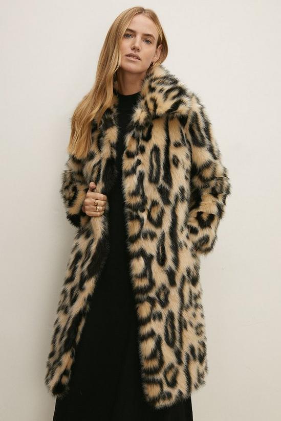 Oasis Rachel Stevens Animal Faux Fur Coat 3