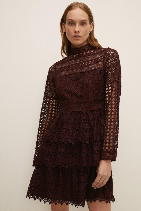 Oasis All Over Lace Tiered Fit And Flare Dress 2