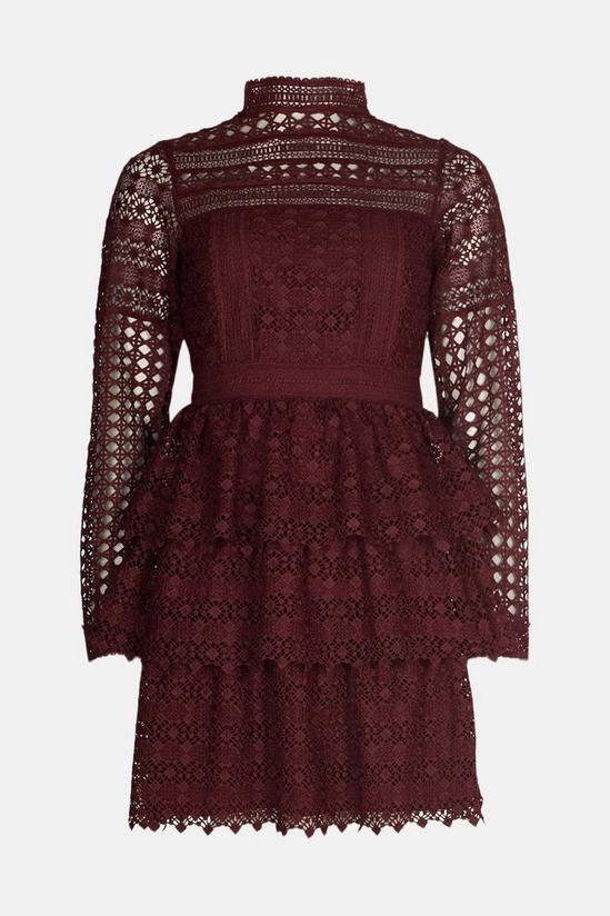 Oasis All Over Lace Tiered Fit And Flare Dress 4