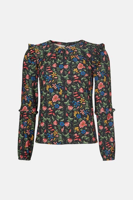 Oasis Slinky Jersey Floral Frill Top 4