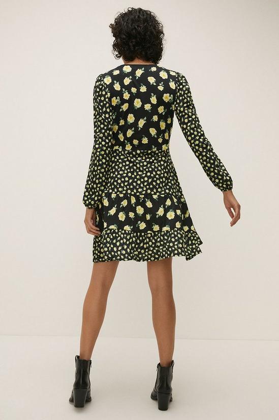 Oasis Slinky Jersey Patched Floral Mini Dress 3