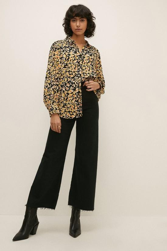 Oasis Printed Ruched Detail Long Sleeve Shirt 2