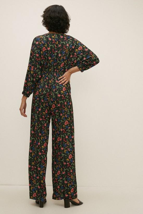 Oasis Slinky Jersey Floral Batwing Zip Jumpsuit 3