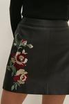 Oasis Floral Embroidered Leather Mini Skirt thumbnail 2