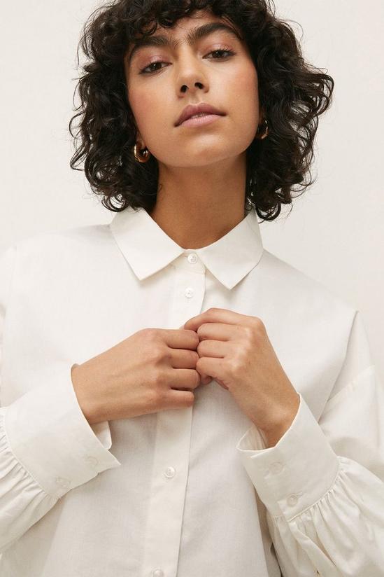 Oasis Cropped Collared White Shirt 1