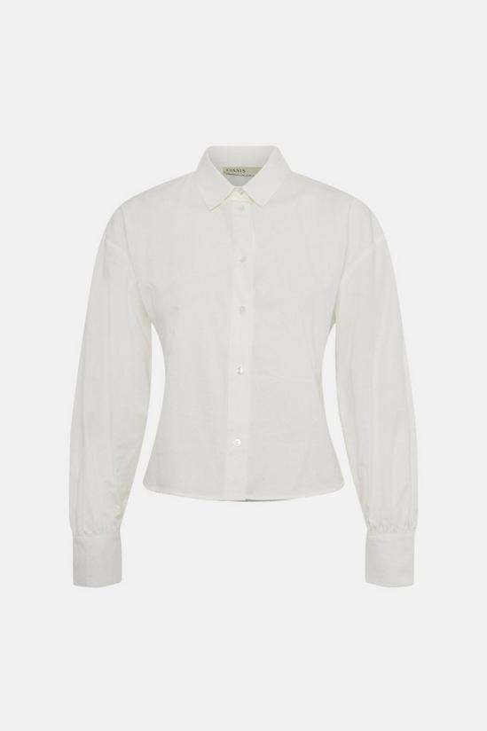 Oasis Cropped Collared White Shirt 4