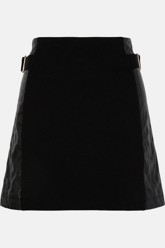 Oasis Faux Leather Ponte Mini Skirt 4