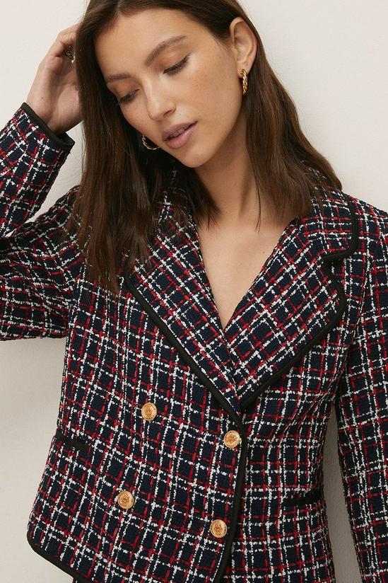 Oasis Tweed Check Double Breasted Jacket 1