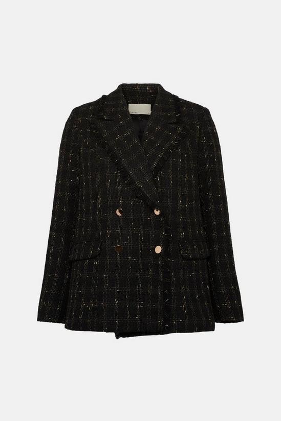 Oasis Gold Shimmer Tweed Double Breasted Blazer 5