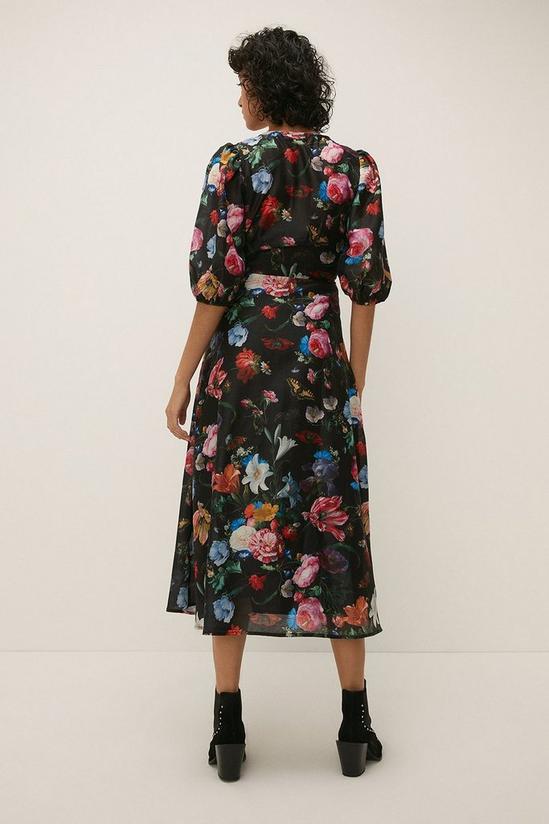 Oasis Floral Printed Wrap Midi Dress 3
