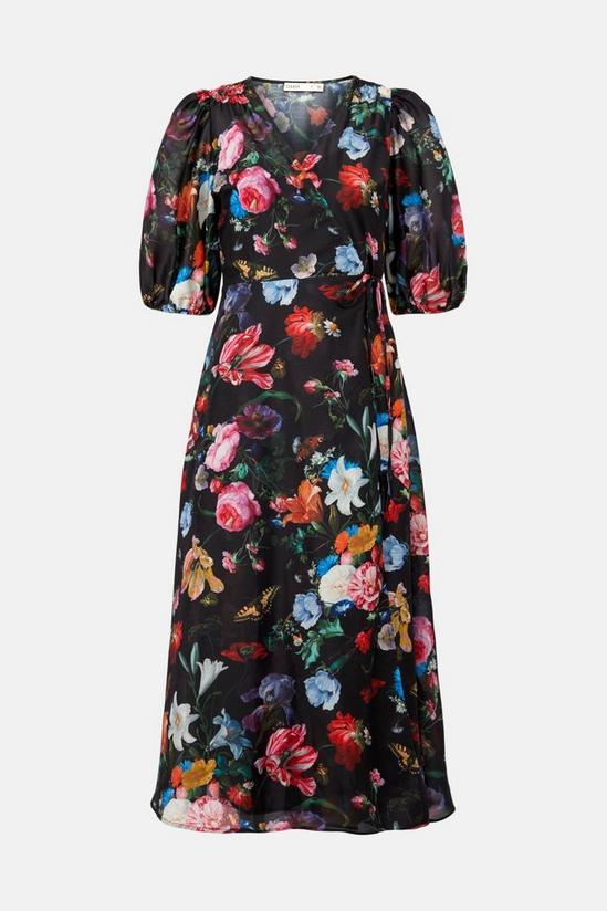Oasis Floral Printed Wrap Midi Dress 4