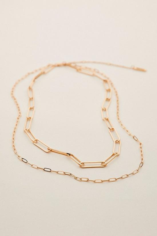 Oasis Layered Rectangle Chain Necklace 1