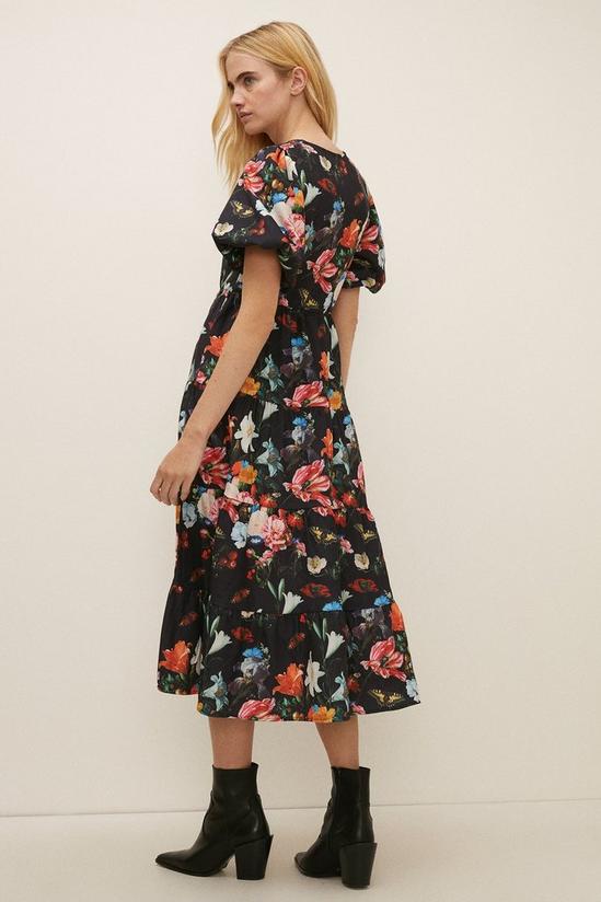 Oasis Tiered Cord Floral Butterfly Midi Dress 3