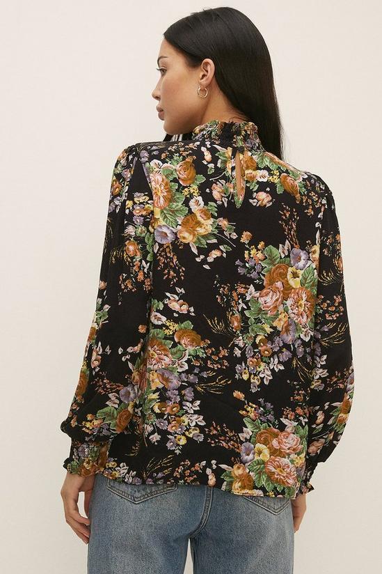 Oasis Shirred Neck Floral Printed Top 3