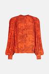 Oasis Rust Paisley Printed Covered Button Shirt thumbnail 4