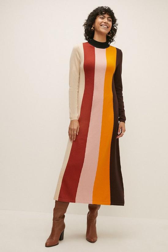 Oasis Funnel Stripe Midi Dress 1