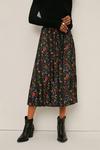Oasis Petite Slinky Jersey Floral Pleated Skirt thumbnail 2