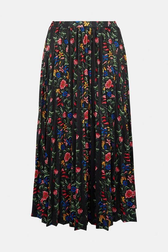 Oasis Petite Slinky Jersey Floral Pleated Skirt 5