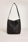 Oasis Leather Woven Tassel Bucket Bag thumbnail 2
