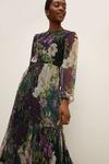 Oasis RHS Dobby Mesh Floral Tiered Midi Dress thumbnail 2